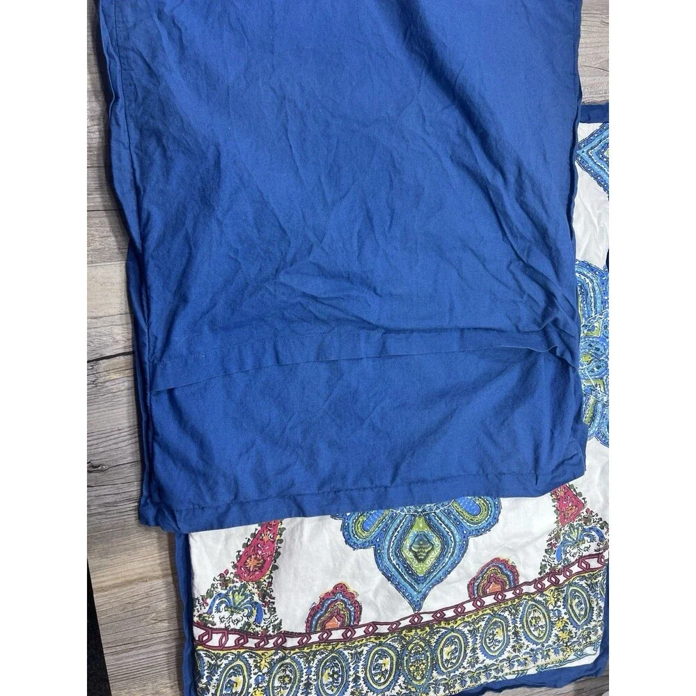 Pottery Barn Aurora Medallion Standard Shams White Blue Red Boho